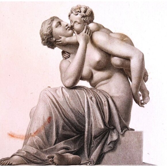 Other - Maternal Love Mother Child 1834 Engraving Baily Victorian Art Family DWBB3